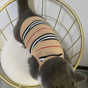 DY Loving Simple Stripe Style Pet Clothes for Cats and Dogs Teddy Poodle Shihtzu Classic Retro Design Vest with Tide Brand Soft Materials