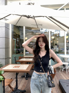 AHY Lace Trim Elastic Hollow out Floral Hook Design Tank Top Womens Summer Straight Cut Short Length Polyester Fiber Vest