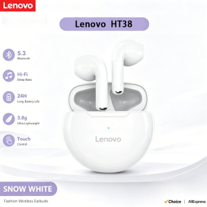 Lenovo | Original Lenovo HT38 Wireless Headphones TWS Bluetooth Earphones HD Stereo Game Call Noise Reduction Earbuds Music Sport Headset