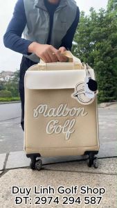 Túi đựng quần áo golf nam nữ kiểu valy chất liệu vải bạt cao cấp không thấm nước có lớp chống sốc có bánh xe và tay kéo đựng được từ 5 đến 7 bộ đồ có ngăn để giày