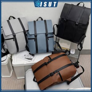 Backpack 2022 New High-Capacity Backpack University High School Student Schoolbag New Trend Of College Student Backpack Ins Couples Backpack Casual Simple PU Leather Computer Backpack