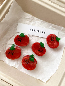 Cute Cartoon Tomato Small Hair Clip Female Special-Interest Design Acetic Acid Half Tie Updo Hair Claw Fancy Shark Clip