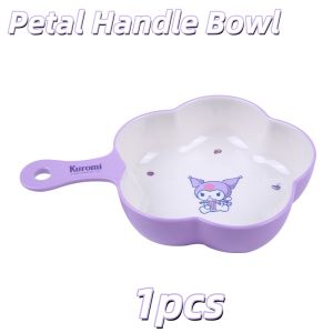 1pcs Sanrio Kulomi Tableware Cute Spoon Cartoon With Handle Cup Food Grade Eating Plate And Bowl Anti-Fall Heat-Proof Dinnerware