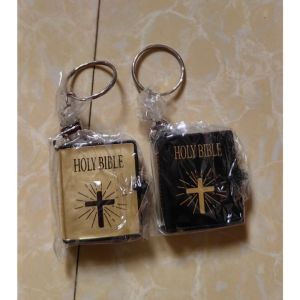 Fashion Holy Bible Keychain Mini Christian English Book Key Ring For Gift