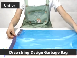 Shunxing111 15Pcs/Roll Drawstring Garbage Bag Thickened Automatic Closing Kitchen Garbage Bag