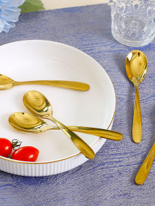 Creative Stainless Steel 304 Mini Coffee Spoon Stirring Seasoning Spoon Home Use Small Soup Spoon Trendy Dessert Spoon