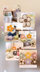 Flower Throw Pillows Daisy Shaped Pillow Soft Floor Cushion for Couch Bed Chair Girls Room Bedroom Decor Aesthetic