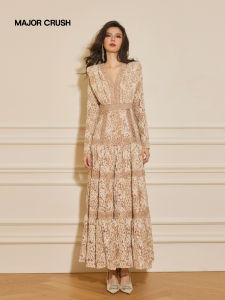 Lace Design Retro High-End Flared Dress