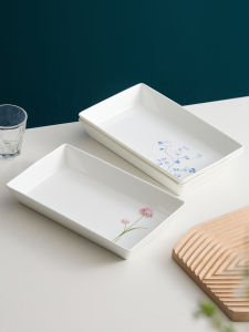 จานอบชั้นดีขนาดใหญ่ จานอบกระดูกสัตว์ จานอบแบบลึก 12 นิ้ว จานชามเซรามิกสไตล์ยุโรปเหนือ ชามอาหารสำหรับใช้ในบ้าน