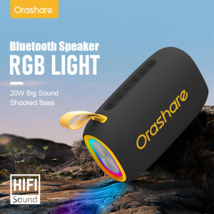 Orashare BS08 Plus Big Bluetooth Speaker With RGB Light 20W Portable Wireless Speaker Super Sound TWS Speaker 10D Stereo Sound High Quality Subwoofer Bluetooth Speaker Super Bass Travel Outdoor Speaker With Wire-Free Music & Calls Loud Sound IPX5