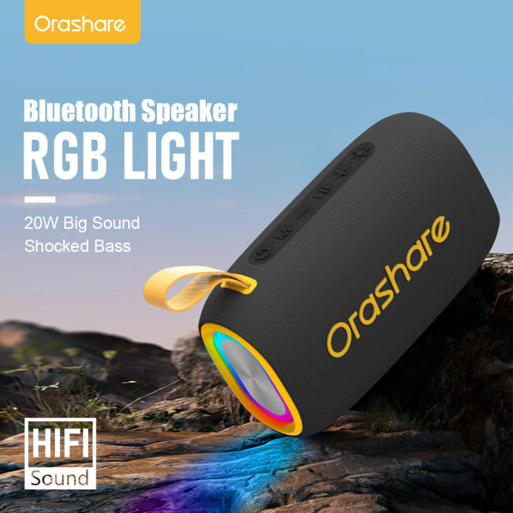 Orashare BS08 Plus Big Bluetooth Speaker With RGB Light 20W Portable