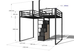 Loft bed customize singapore for kidsroom/loft bed for condo/ceiling loft bed