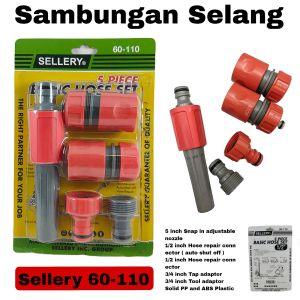 Sambungan Selang 5pcs Semprotan Air Taman Kebun Sellery 60-110 Basic Hose Set