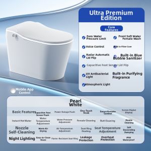 Automatic Water Pressure Insensitive Instant Heating Smart Toilet