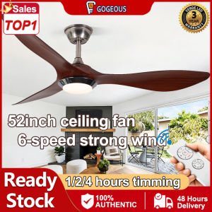 GOGEOUS 52inch ceiling fan with light modern with remote ceilings fan 6 speed strong wind 3 colors dimming ceiling fan with led light mute ceiling fan heavy duty ceiling lights with fan for living room bedroom kitchen dinning
