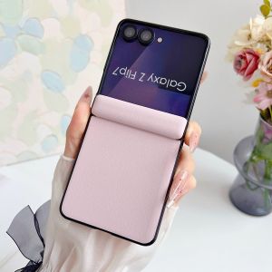 Ốp Lưng Da Cao Cấp Màu Trơn Mờ Cho Samsung Galaxy Z Flip 8/7/6/5 - Vỏ Chống Sốc Tương Thích Với Zflip7 FE
