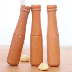 Large Size Garlic Hammer Crush Garlic Tool Solid Wood Stick Mortar And Pestle Kitchen Cooking Utensils Wooden Garlic Press