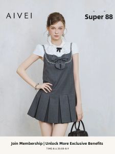 AIVEI | College JK Style Beaded Pleated Dress