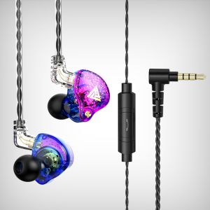 QKZ | AK6 PRO FiLe Wired Earphone with Microphone HiFi Music Monitor Bass Headphones Noise Cancelling Headset For Sport Gaming Earbuds