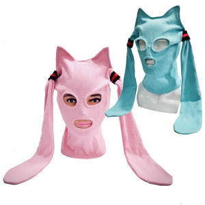 Anime Tai Mèo Dệt Kim Khẩu Trang Cosplay Dễ Thương Mũ Bảo Hiểm Full Face Halloween Trang Phục Hóa Trang Phụ Kiện Ngộ Nghĩnh Mũ Dệt Kim Dành Cho Độ Tuổi 14+