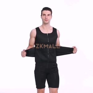 Mens Fat Burning Fitness Tank Top Zipper Body Shaper Waist Trainer Body Sculpting Sport Vest Man Slimming Corset Top Double Belt Sauna Sweat Shirt 327746