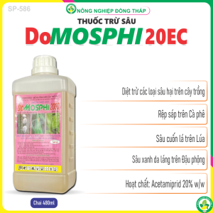 Thuốc Trừ Sâu DoMOSPHI 20EC – Trừ Rệp Sáp Cà Phê Sâu Cuốn Lá Lúa Sâu Xanh Da Láng Đậu Phộng (Chai 480ml)