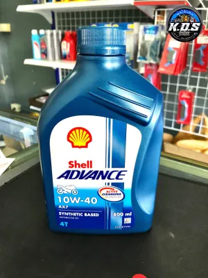 น้ำมันเครื่องมอเตอร์ไซค์ เชลล์ แอดวานซ์ เอ เอ็กซ์7 รุ่น SAE10W-40 ( Shell Advance AX7 4T ) ขนาด 800 ml