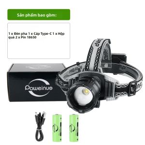 Đèn Pha LED 500W 8000000LM Đèn Pin Mạnh Mẽ Có Thể Sạc Lại Bằng USB Với Đèn Pha LED 5000m Đèn Pin Tầm Xa Có Thể Phóng To Để Đi Bộ Đường Dài Cắm Trại Săn Bắn