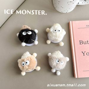 Cute Cartoon Plush Mobile Phone Stand Magnetic Absorption Airbag Foldable Retractable Rotatable Air Cushion Anti-fall Ring Clip Creative Support Seat