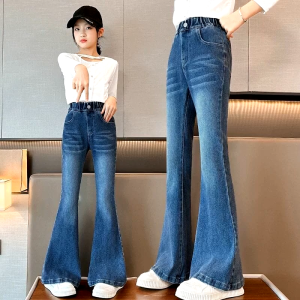 Celana Jeans Cutbray Polos Anak Perempuan Usia 1-10 Tahun Celana Jeans Cutbray Anak Terbaru