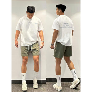 Áo Thun Cotton Tay Ngắn Mùa Hè Thường Ngày Cho Nam Phong Cách Mỹ Đơn Giản Cơ Bản Cổ Tròn in Chữ Thoáng Khí Thoải Mái