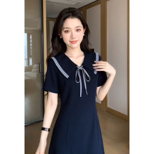 SENWA | School Style Sailor Collar Dress for Petite Loose Fit