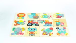 3D Cartoon Snap Puzzle Kayu Mini - Mainan Edukasi & Puzzle Anak