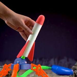 Childrens foot-operated rocket launcher toy EVA foam outdoor toy with 3+1 rockets
