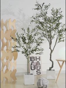 🔥Send flower pots🔥Artificial Plant Olive Tree 120cm4ft/150cm5ft/180cm6ft/Big Size The trunk is brown like a real plant Potted Plant Floor Flower pots Plant Indoor House Home Wedding Office Decoration 5A level simulation Artificial Plants