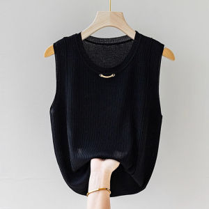 Bamboo Silk Rib Knit Camisole Women Large Size Summer Breathable Cover Sub-breast