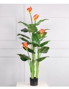 Cây hoa rum giả - Size 150cm - loại 3 thân - Cây giả hoa lụa Decor trang trí nhà cửa