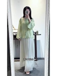 JK＆JS | New Chinese Style Misty Texture Silk Chiffon Shirt Thin Outerwear Round Neck Long Sleeve Womens Traditional Costume For Banquet
