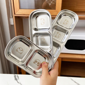 Bát Đựng Gia Vị Bằng Thép Không Gỉ 304 Kiểu Hàn Quốc Bát Đựng Sốt Bát Đựng Rau Muống Bát Đựng Gia Vị Hai Ngăn Ba Ngăn