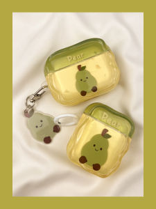 Cute Cartoon Green Pear Airpods4 Protective Case Wireless Bluetooth  pro Earphone Shell Second Generation Third Generation Aipods2 Airpodpro Fourth Generation Five