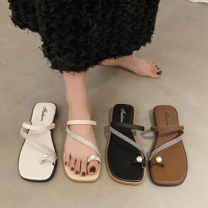 Dép Xỏ Ngón Thời Trang Mùa Hè 2024 Dép Xỏ Ngón Đế Phẳng Chống Trượt Đi Biển Cho Nữ Dép Xỏ Ngón Đế Bằng Đế Mềm PVC