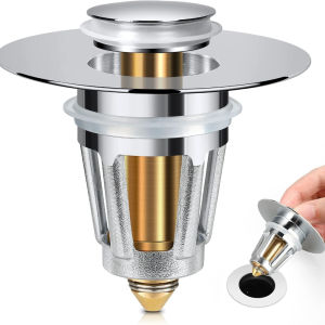 Universal Bathroom Sink StopperBullet Core Push Type Basin Pop Up Drain FilterBathtub Converter Sink Drain Strainer