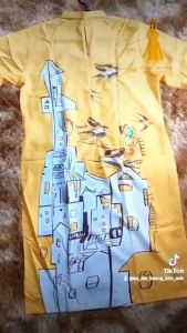 ÁO DÀI NAM CÁCH TÂN MÀU VÀNG HỌA TIẾT VIỆT NAM  ÁO DÀI TRUYỀN THỐNG NAM MẶC LỄ TẾT BIỂU DIỄN VĂN NGHỆ