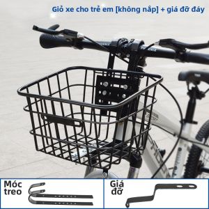 Giỏ xe đạp trước cho trẻ em chống thấm nước có nắp khung kim loại lắp đặt dễ dàng phù hợp 12-22 inch cho xe đạp địa hình và xe đạp điện