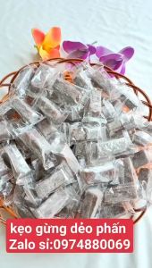 (FREESHIP)1kg kẹo gừng dẻo phấn (dẻo thơm gừngít phấn) BẾN TRE