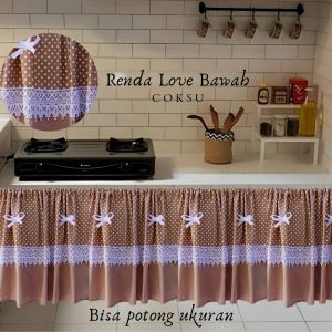 GORDEN KOLONG DAPUR POLKADOT RENDA  LOVE BAWAH