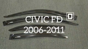 กันสาด คิ้วประตู FD คิ้ว ทรงเรียบ ดำทึบ ฮอนด้า ซีวิค Honda Civic 2006 2007 2008 2009 2010 2011 ใส่ร่วมกันได้