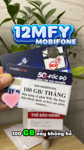 ( CÓ ESIM ) Siêu Sim Data 12MFY Mobifone 100GB/Tháng Tốc Độ Cao  Dung Lượng Không Chia Theo Ngày  Trọn Gói 1 Năm Sử Dụng Toàn Quốc. FREESHIP - CHƯA KÍCH HOẠT