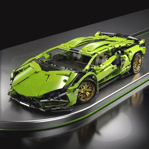 1690 Pieces of High-Quality Green Supercar Building Blocks Set Perfect for Birthday Gifts Using a Fashionable Sports Car Model