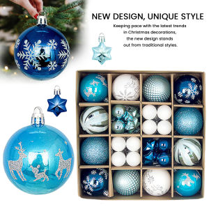 【Homelements】44Pcs Christmas Ball Ornaments Plastic Xmas Balls Decoration Christmas Tree Ornaments for Christmas Tree Decorations